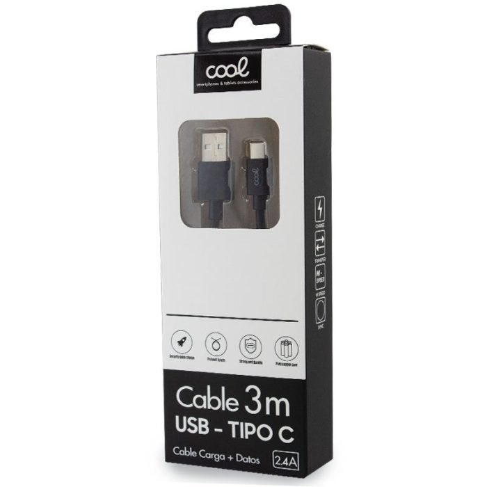 kiboTEK cable tipo c3m cool negro 003