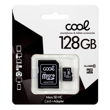 Cartão de Memória Micro SD com Adaptador. x128 GB COOL (Classe 10)