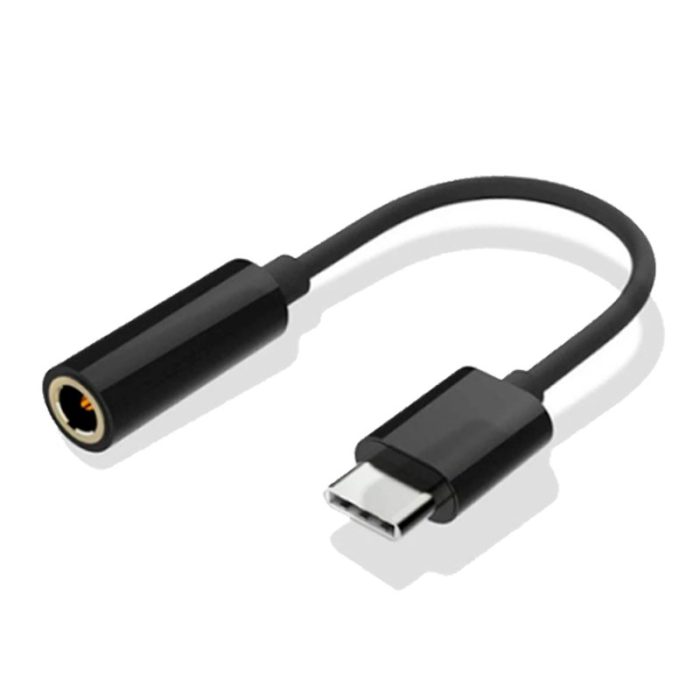 adaptador conector tipo c a jack 35 mm digital cool universal negro