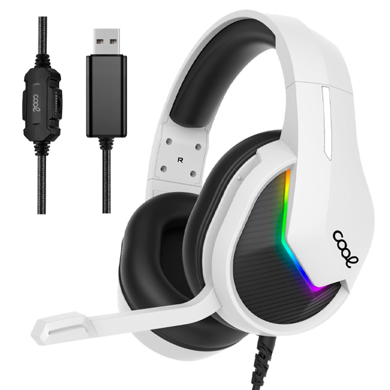 Comprar Auriculares Stereo PC / PS4 / PS5 / Xbox Gaming Iluminación COOL  Storm White USB 7.1 - kiboTEK