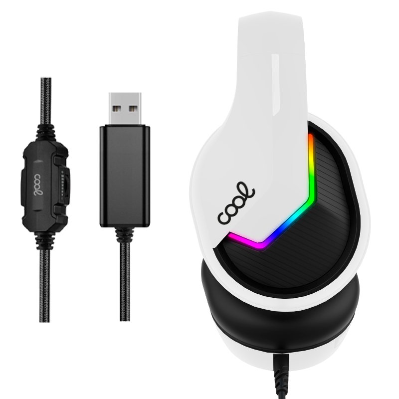 Comprar Auriculares Stereo PC / PS4 / PS5 / Xbox Gaming Iluminación COOL  Storm White USB 7.1 - kiboTEK