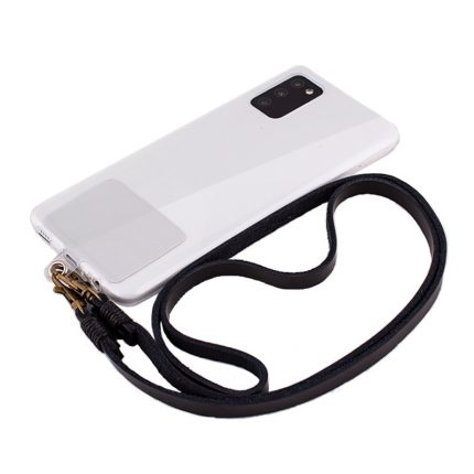 Similpelle Sospensione Cavo Universale COOL con Card per Smartphone Nero