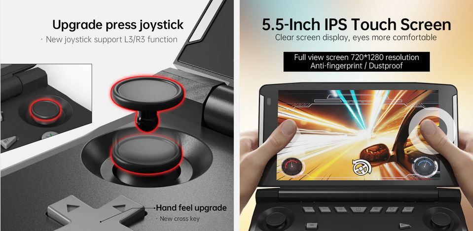 Novo powkiddy max 2 5.0 polegada retro jogador de jogos handheld tela ips rom 64gb 128g jogo para psp crianças console de jogo - AliExpress