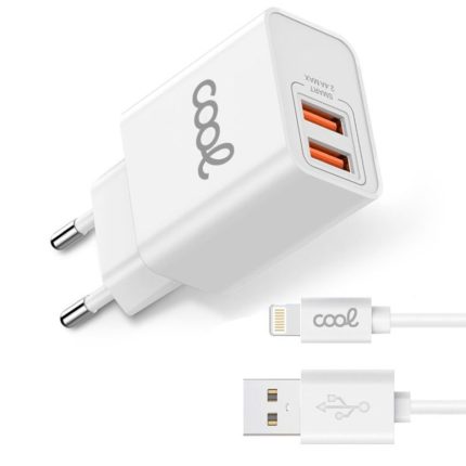 Netzladegerät für iPhone COOL 2 x USB + Lightning Kabel 1,2m (2,4 A)