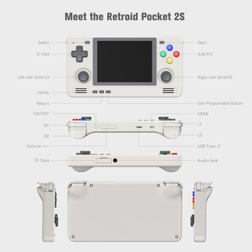 Retroid Pocket 2S 4GB + 128GB Handheld Retro Gaming System