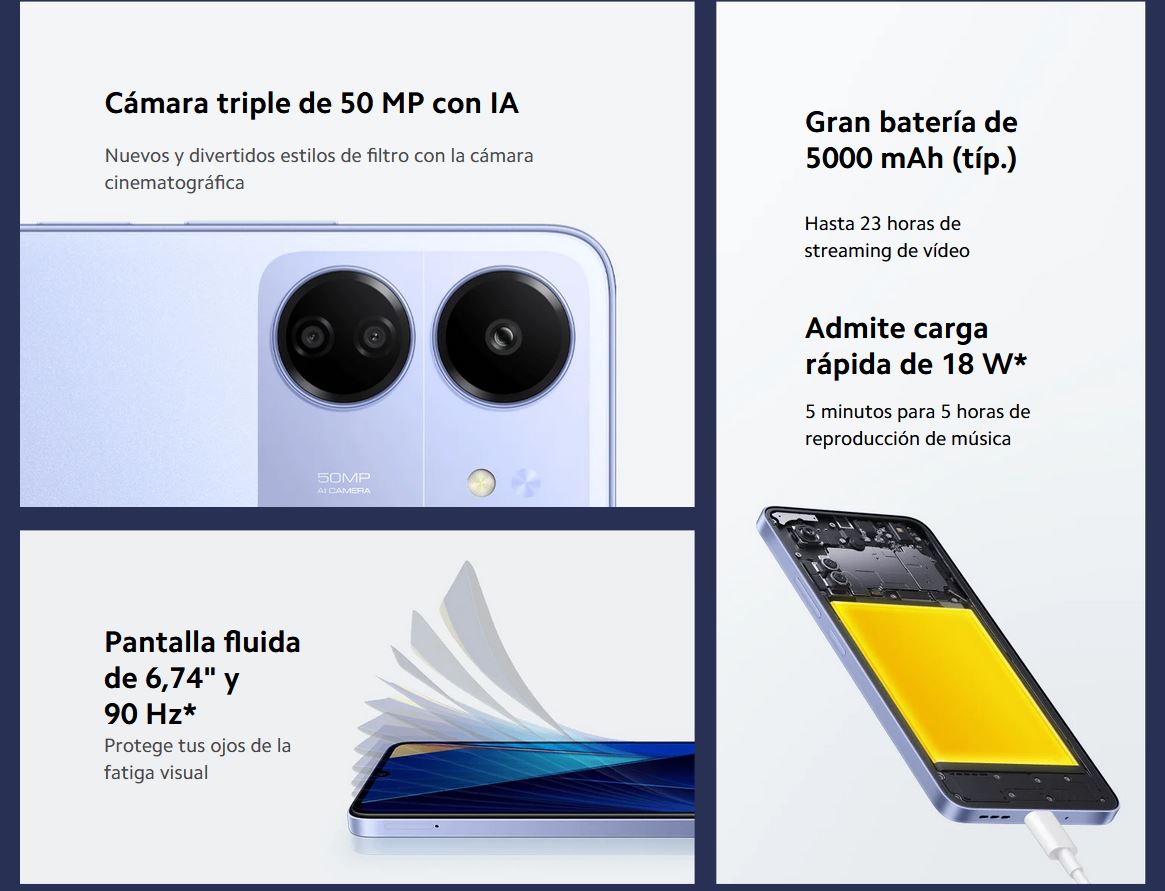 Xiaomi Poco C65 8GB/256GB Azul - Teléfono móvil