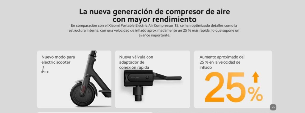 Compresor de Aire Xiaomi Portable Electric Air Compressor 1S - Xiaomi