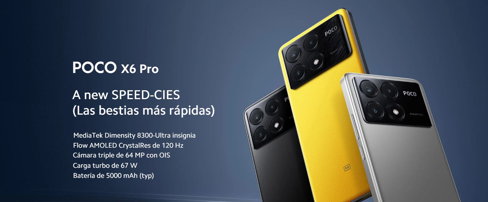 Xiaomi Poco X6 Pro 5G 8GB/256GB Gris - Teléfono móvil