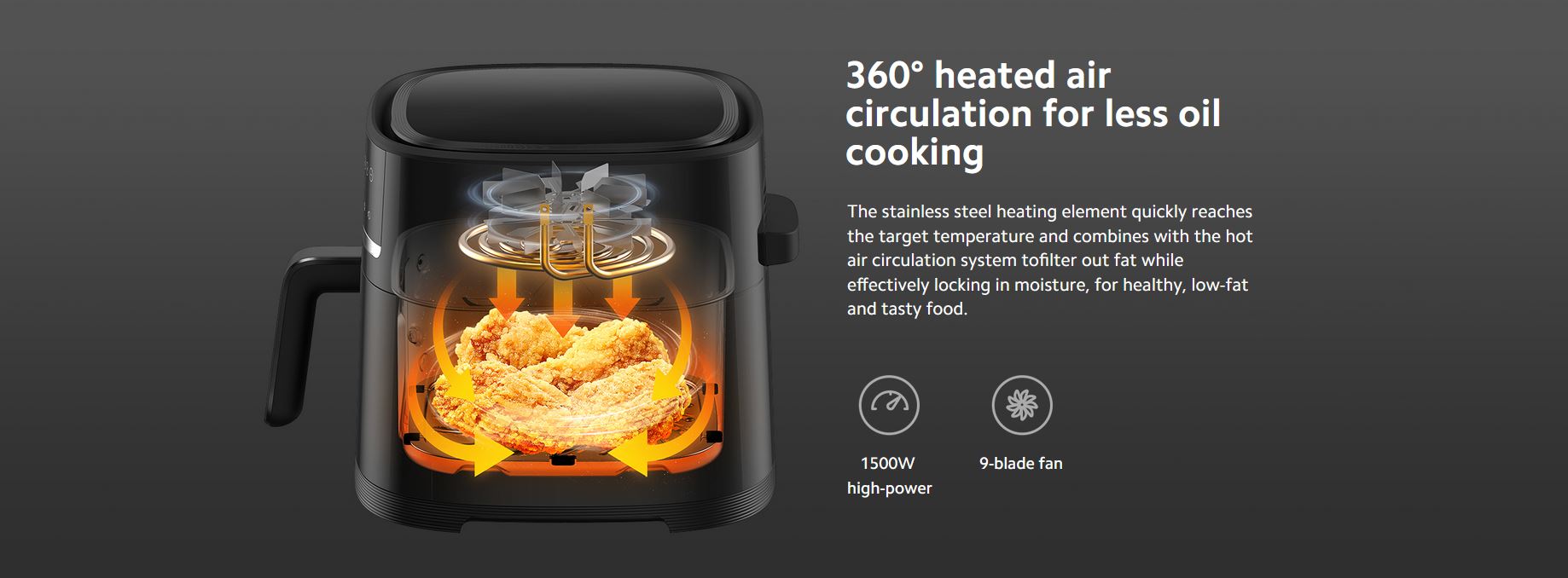 Buy Xiaomi Smart Air Fryer 6L Oil Free Air Fryer Xiaomi kiboTEK Store Spain Europe