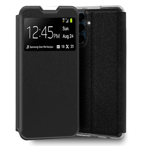 COOL Flip Cover Hülle für Samsung A165 Galaxy A16 / A16 5G Schlichtes Schwarz