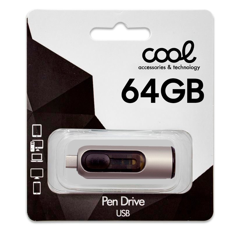 Pen Drive USB x64 GB 3.0 COOL Tipo-C / USB (2 en 1) 5 kiboTEK pendrive usb tipo c 006