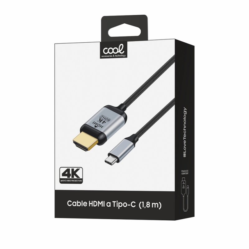Cable HDMI a Tipo-C Audio-Video Universal (1.8 m) Ultra 4K COOL – Bild 2